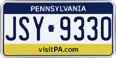 PA license plate JSY9330