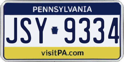 PA license plate JSY9334