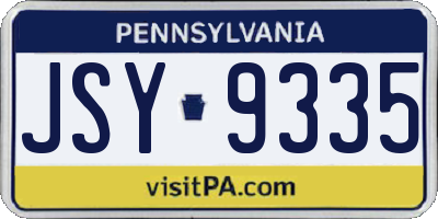 PA license plate JSY9335