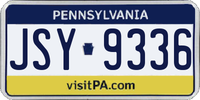 PA license plate JSY9336