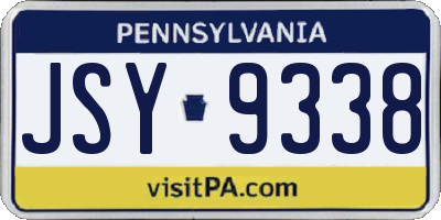 PA license plate JSY9338