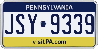 PA license plate JSY9339