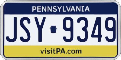 PA license plate JSY9349