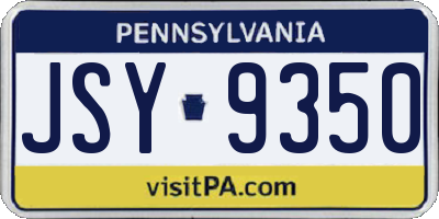 PA license plate JSY9350