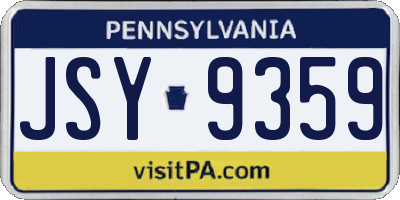 PA license plate JSY9359