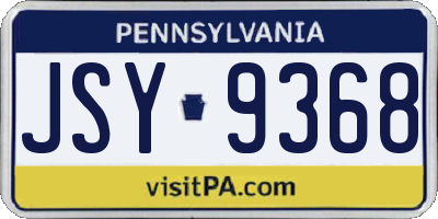 PA license plate JSY9368