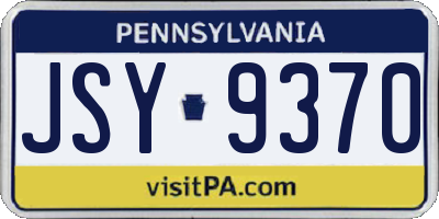PA license plate JSY9370