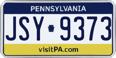 PA license plate JSY9373