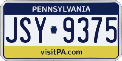 PA license plate JSY9375