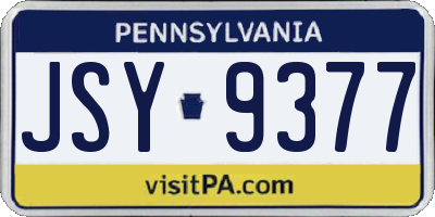 PA license plate JSY9377