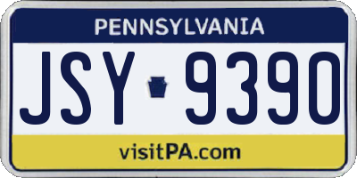 PA license plate JSY9390