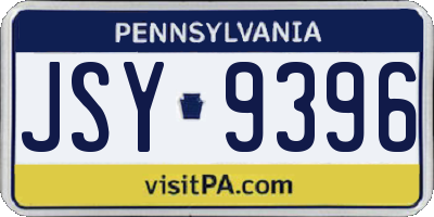 PA license plate JSY9396