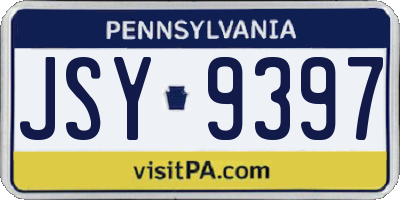 PA license plate JSY9397