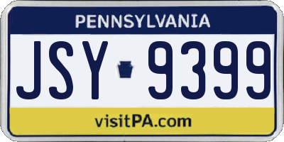 PA license plate JSY9399