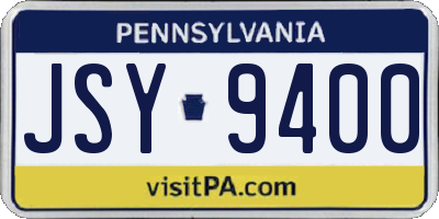 PA license plate JSY9400