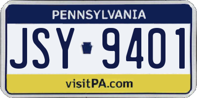 PA license plate JSY9401