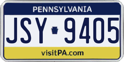 PA license plate JSY9405