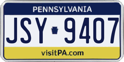 PA license plate JSY9407