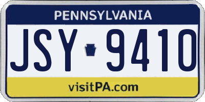 PA license plate JSY9410