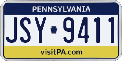 PA license plate JSY9411