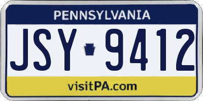 PA license plate JSY9412