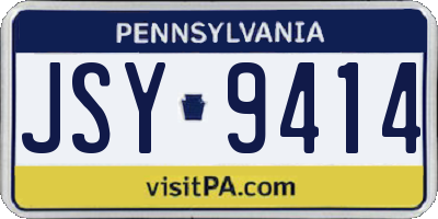 PA license plate JSY9414