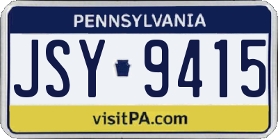 PA license plate JSY9415