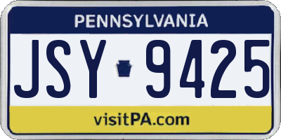 PA license plate JSY9425