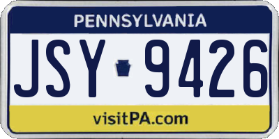 PA license plate JSY9426