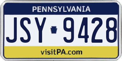 PA license plate JSY9428