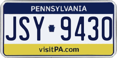 PA license plate JSY9430