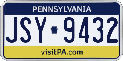 PA license plate JSY9432