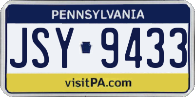 PA license plate JSY9433