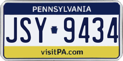 PA license plate JSY9434