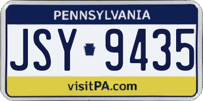 PA license plate JSY9435
