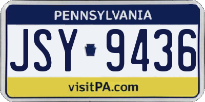 PA license plate JSY9436