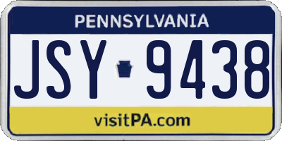 PA license plate JSY9438