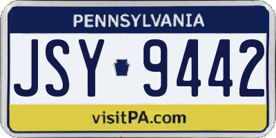 PA license plate JSY9442