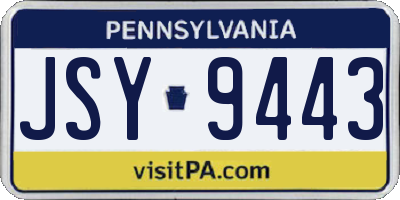PA license plate JSY9443
