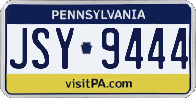 PA license plate JSY9444