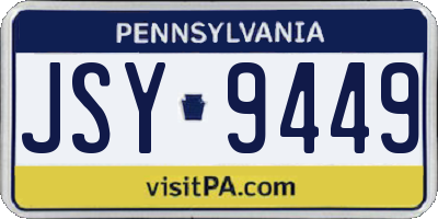 PA license plate JSY9449