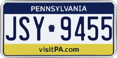 PA license plate JSY9455