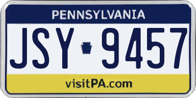 PA license plate JSY9457