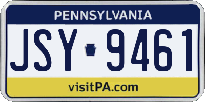 PA license plate JSY9461