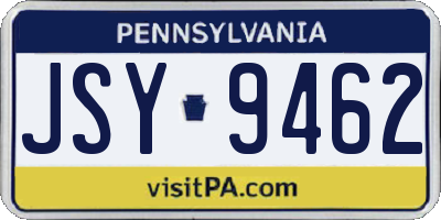 PA license plate JSY9462