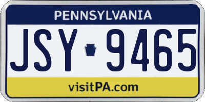PA license plate JSY9465