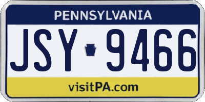 PA license plate JSY9466