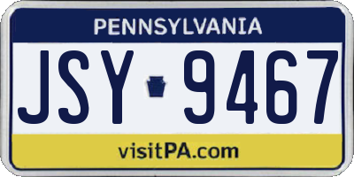 PA license plate JSY9467