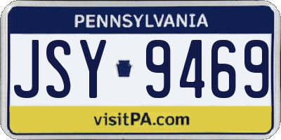 PA license plate JSY9469