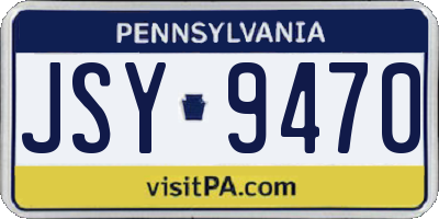 PA license plate JSY9470